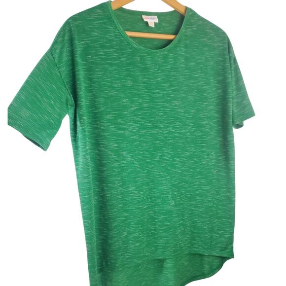 LulaRoe XXS Irma Top Solid Heathered Green Shirt Loose High Low Tunic Women Size - Picture 1 of 10